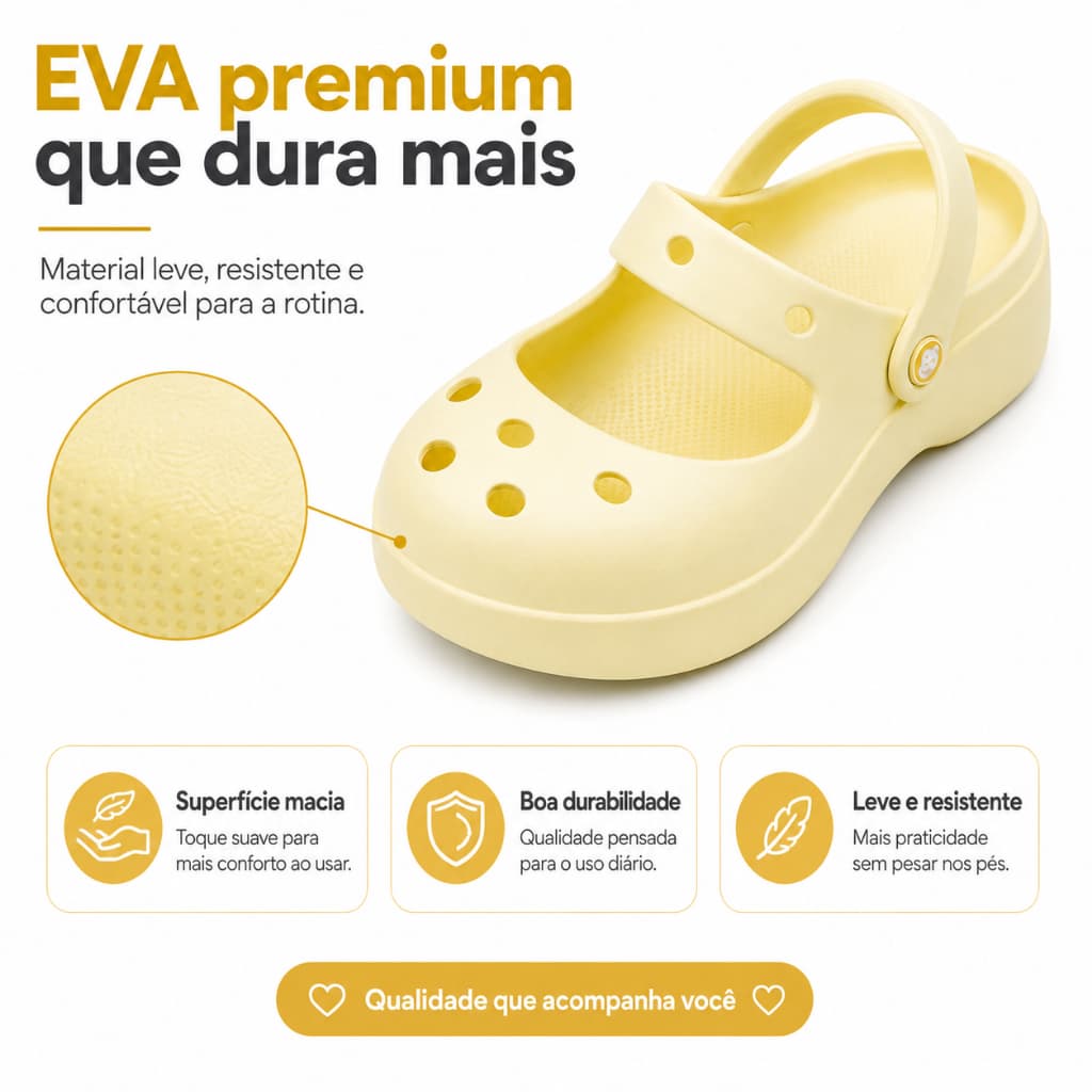Clog Leve em EVA com Palmilha Macia e Estilo Casual