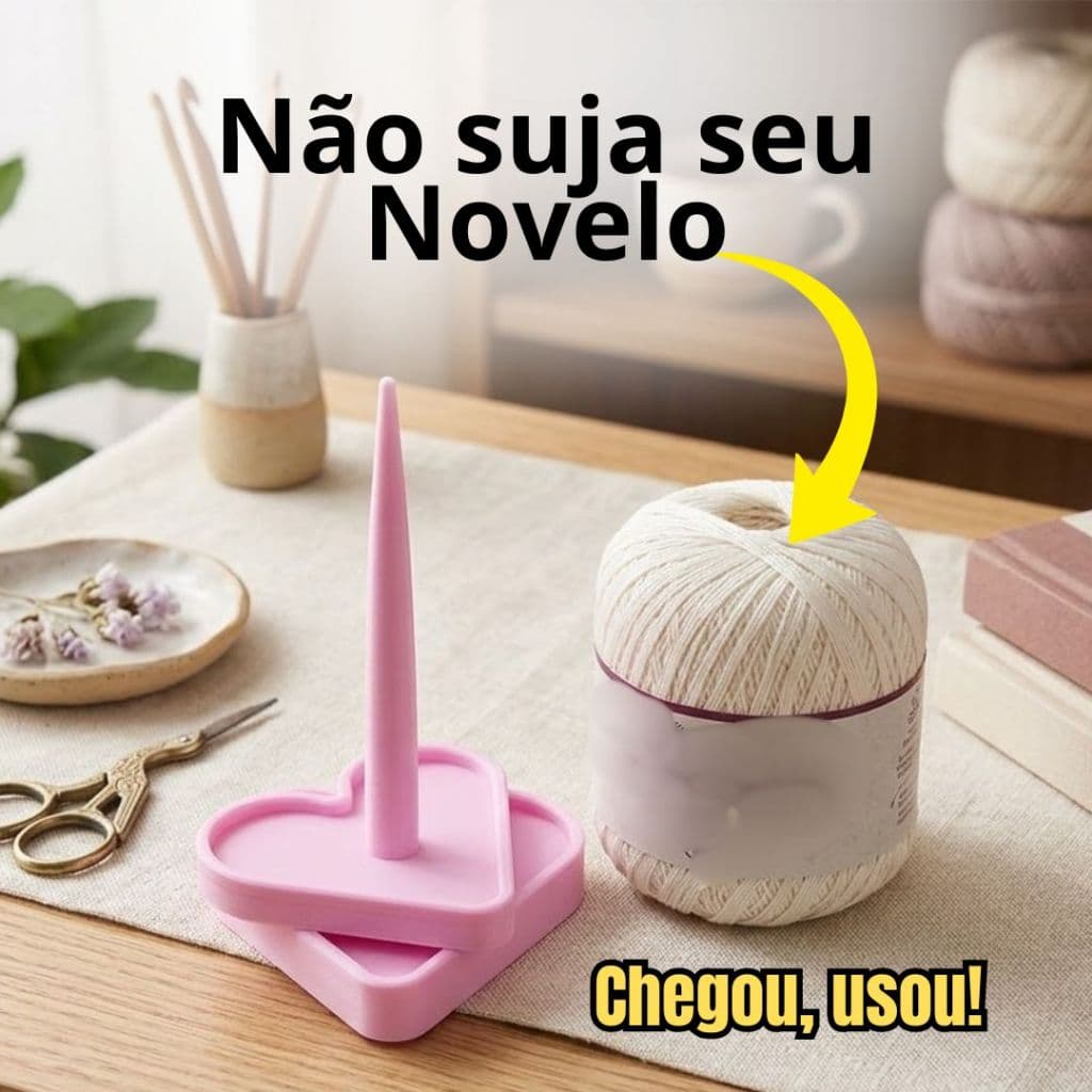 Suporte Giratório Porta Novelo Linha Croche Trico Compativel com Fiore Euroroma Antiderrapante
