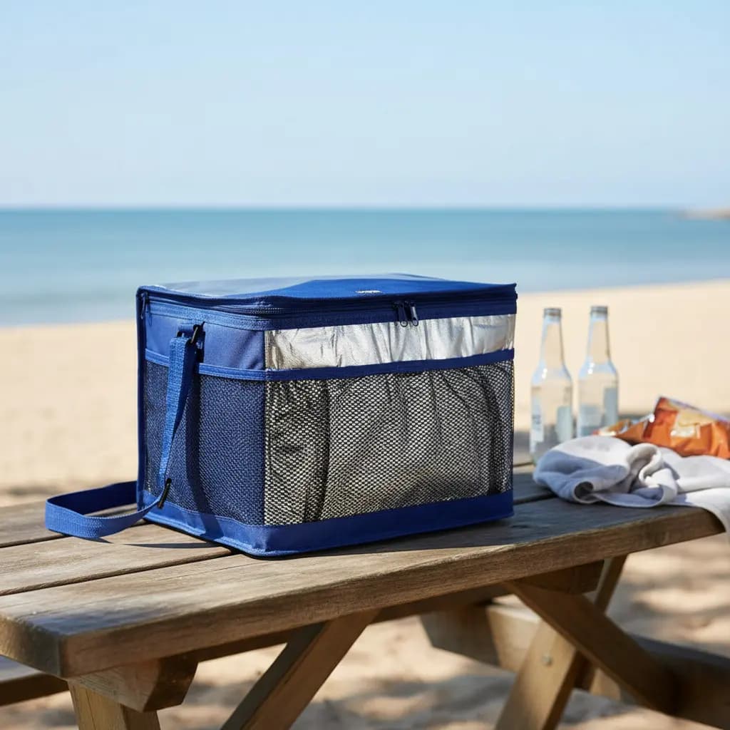 Bolsa Térmica Mor 20 Litros Azul Marinho - Com Bolso Externo e Isolamento Térmico - 30 Latas