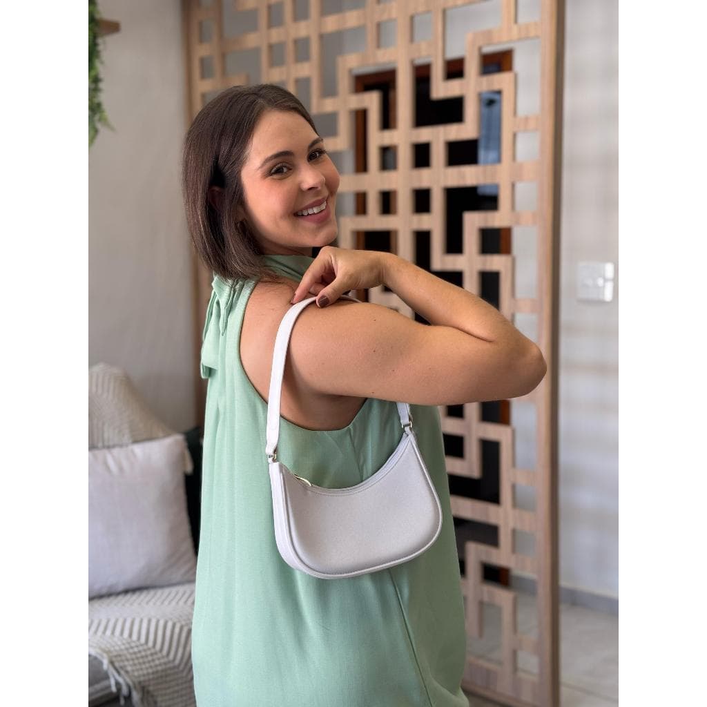 Bolsa Meia Lua De Ombro Feminina Com Alça Cores Variadas Elegante