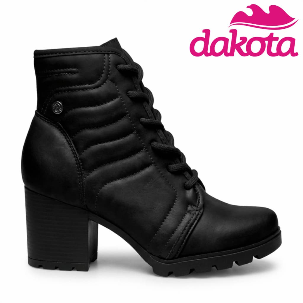 Bota Coturno Dakota Feminina Premium Confortável Estilo Moderno Salto Grosso Tratorada Versátil Moda