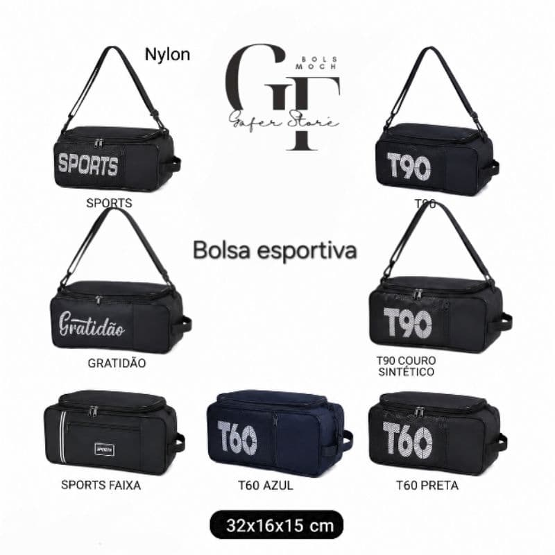 Bolsa para chuteira tênis necessaire SPORTS masculino Cor Preto JA668