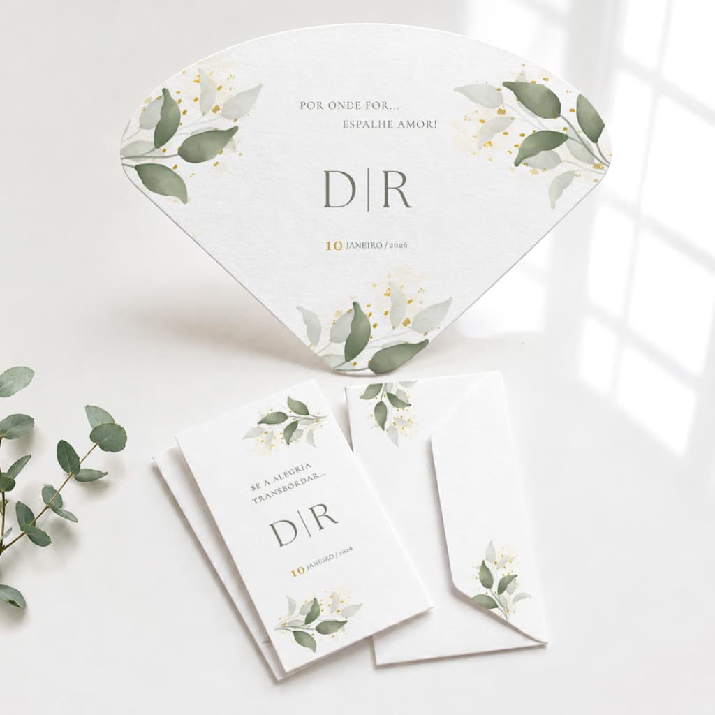 Kit Lenços Lágrimas de Alegria e Ventarolas (30und Cada) Personalizado Casamento 2026 (9 dias úteis de produção)