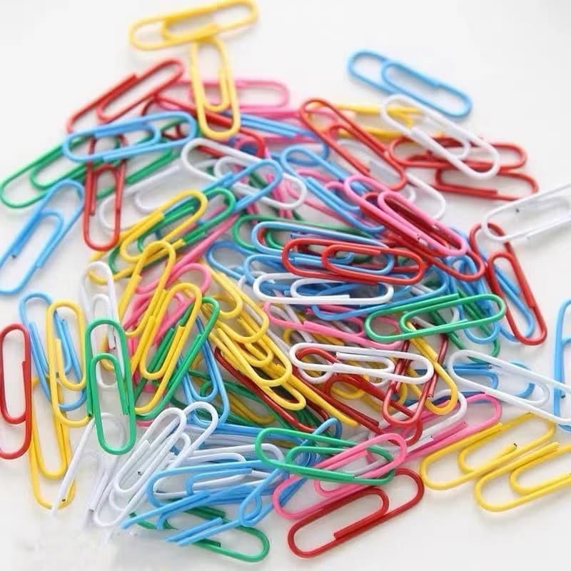 Kit Clips Coloridos Encapado Para Papel 28mm - Papelaria Escolar Escritório e Trabalho