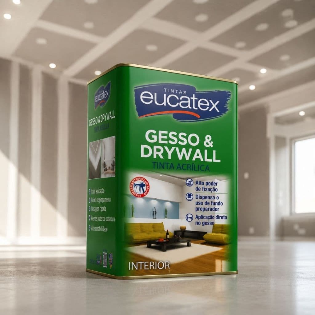Tinta Acrílica Premium Parede Gesso Drywall Sancas Placas Corrido Fosco Eucatex 18 Litros