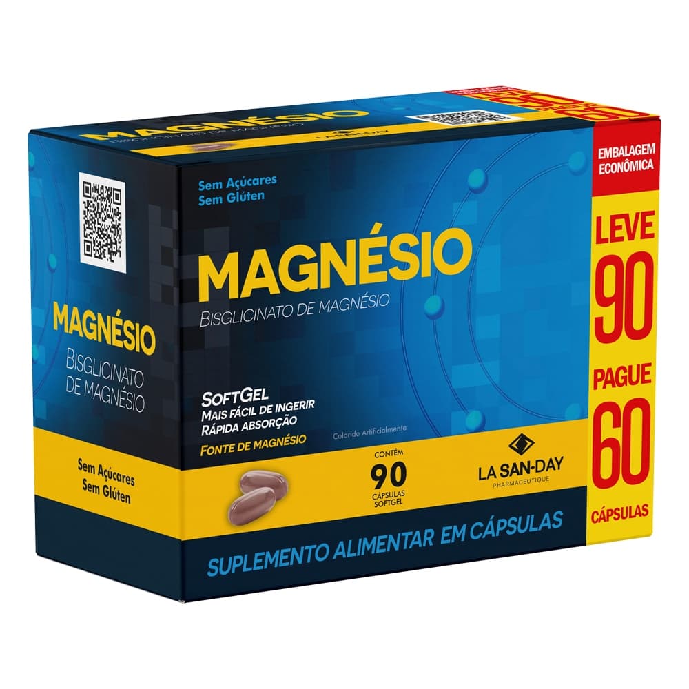 Magnésio Bisglicinato - 90 Cápsulas - La San Day