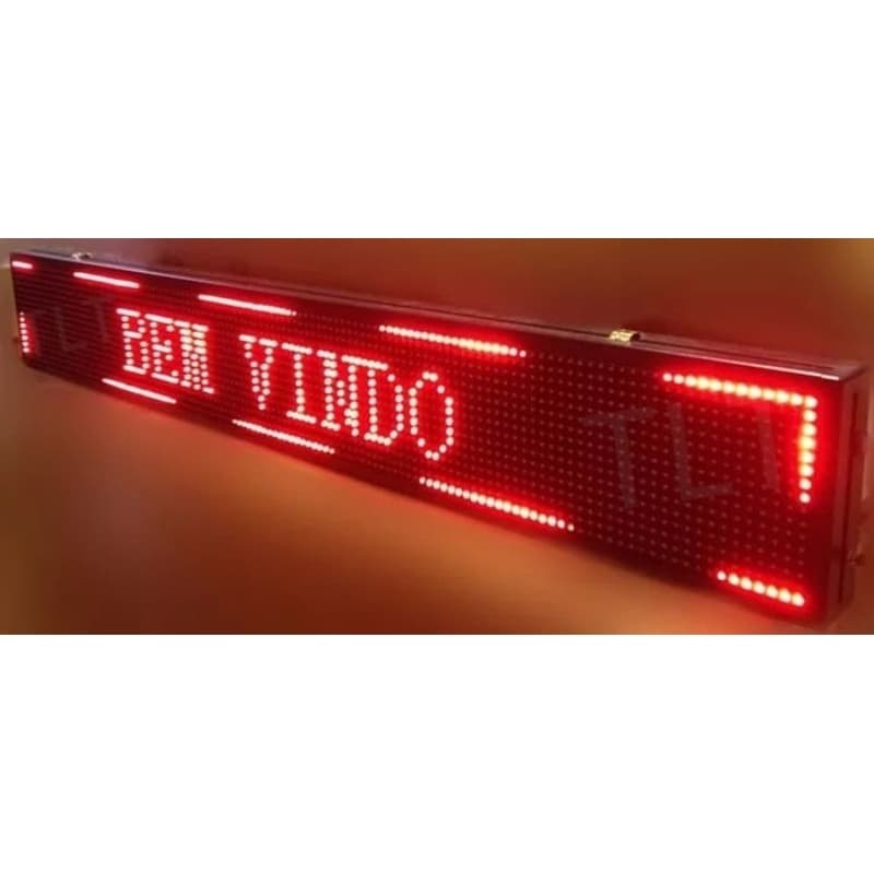 Painel de LED Letreiro Vermelho 130x20 Interno