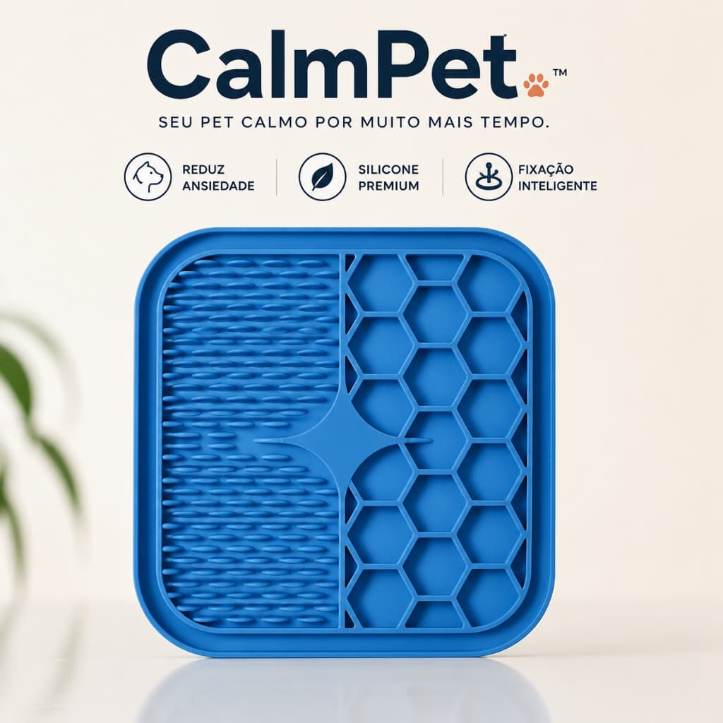 CalmPet™ - Tapete de Lamber para Cães e Gatos com Ventosas