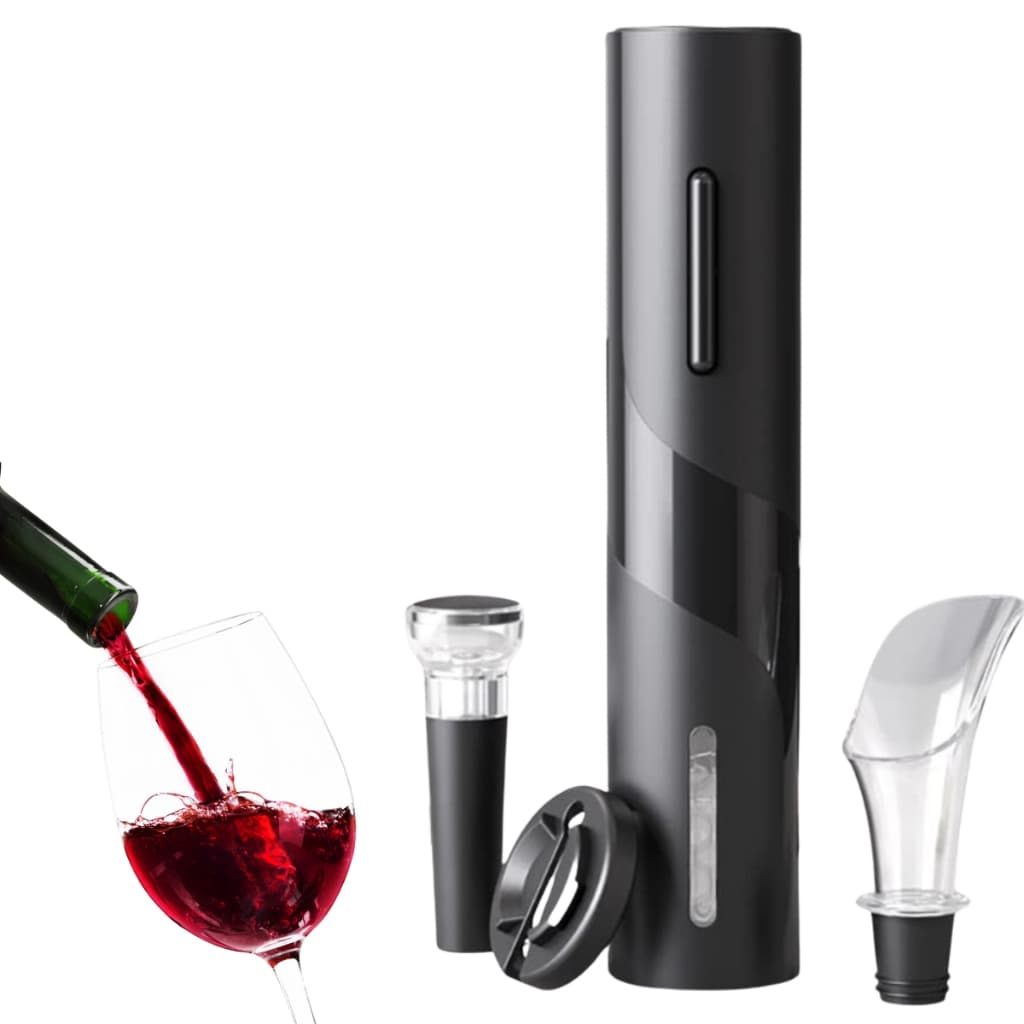 Kit abridor de Vinho Elétrico Saca Rolha Automatico Recarregável Abridor de Garrafas portátil