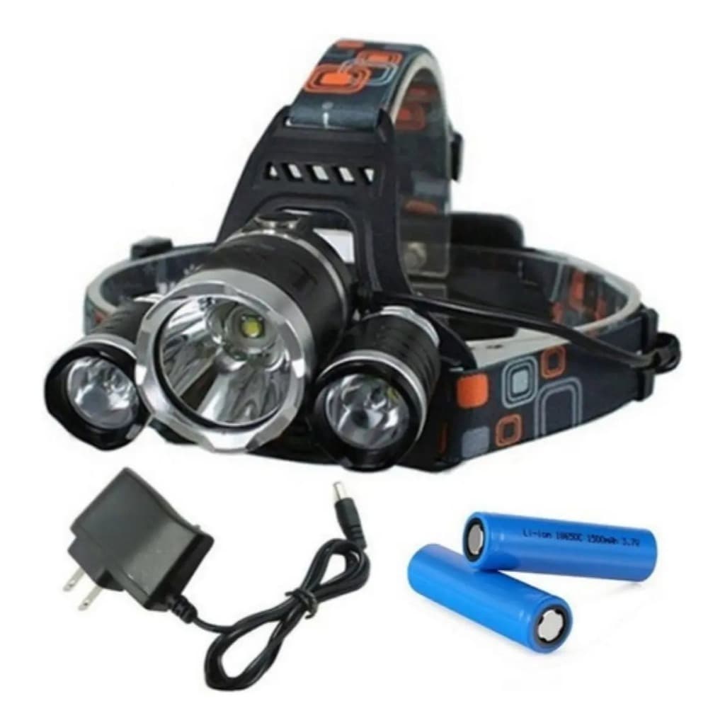 Lanterna De Cabeça Bateria Super Forte 3 Led Bike Trabalho Caça Pesca Mergulho Trilha Acmpamento