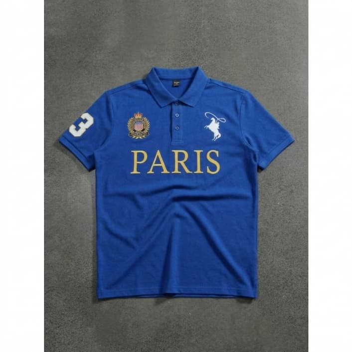 Camisa Polo Masculina Paris Malha Piquet Algodão Premium Luxo
