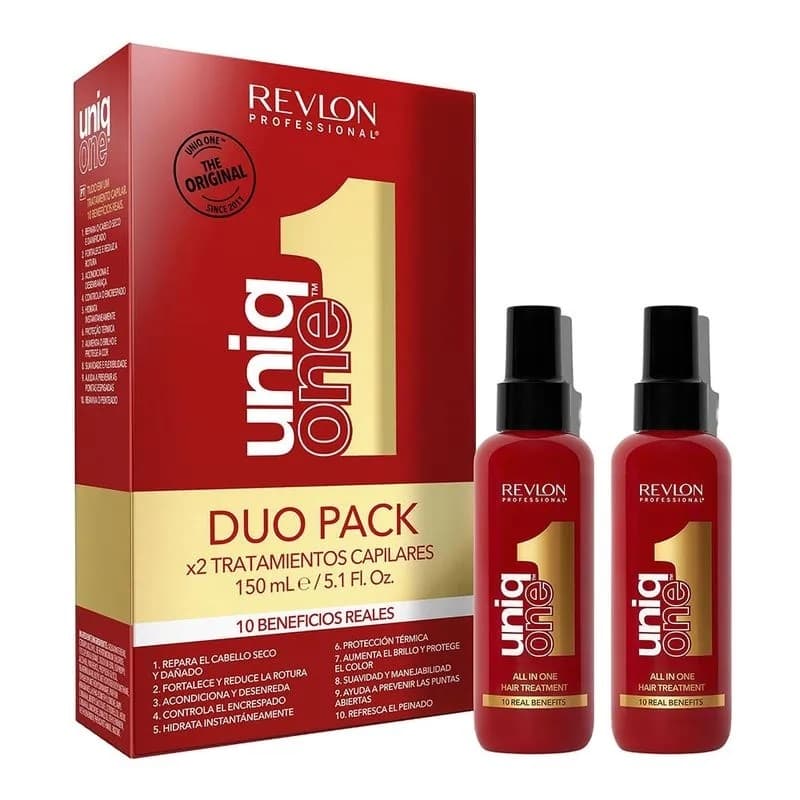Revlon Professional Duopack UniqOne Clássico Tratamento Capilar, 2 Protetores Térmicos 10 em 1 I Hidratação Profunda