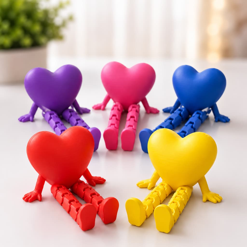 Kit Coração Articulado Decorativo 5 15 25 Unidades | Presente Fofo, Decoração Criativa, Enfeite para Mesa e Setup