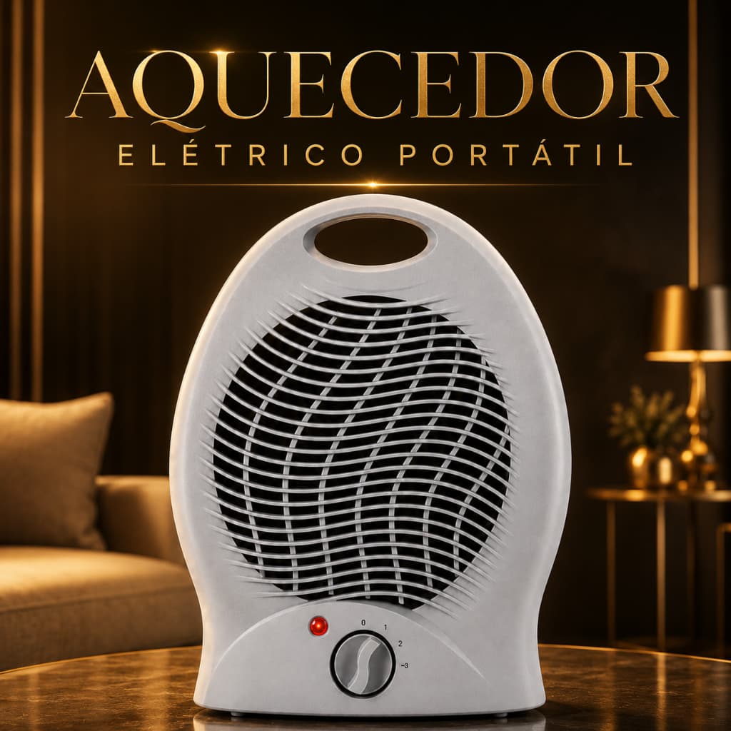 Aquecedor Portátil Elétrico 127/220V Quarto Sala Escritório Sala Ar Quente Aquece Rápido