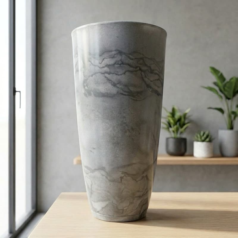 Vaso Polietileno Grande Cone Bojo N3 70cm Decorativo Para Plantas com Prato