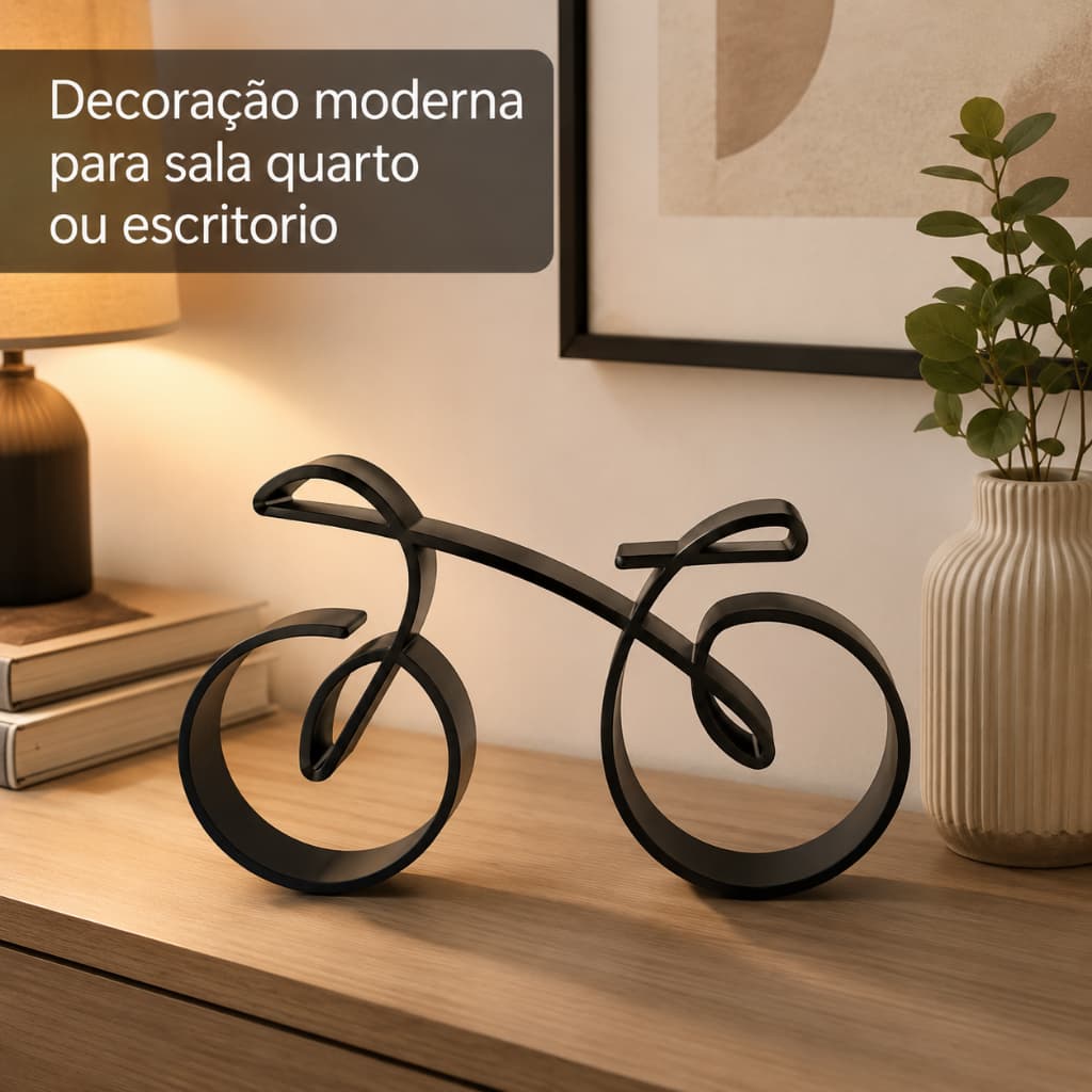 Escultura Bicicleta Decorativa Mesa Enfeite Sala Quarto Escritório Presente Ciclista Ciclismo