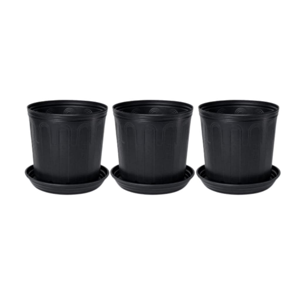 Kit Vasos Flexíveis Quadrados 8L c/ Pratos p/ Cultivo Indoor - Vaso e Prato Resistente p/ Plantas Jardim Grow Estufa