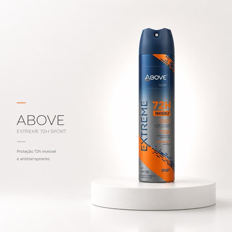Desodorante Aerosol Above Extreme Sport 150ml Masculino Antitranspirante Frescor Intenso Dia a Dia Kit Econômico