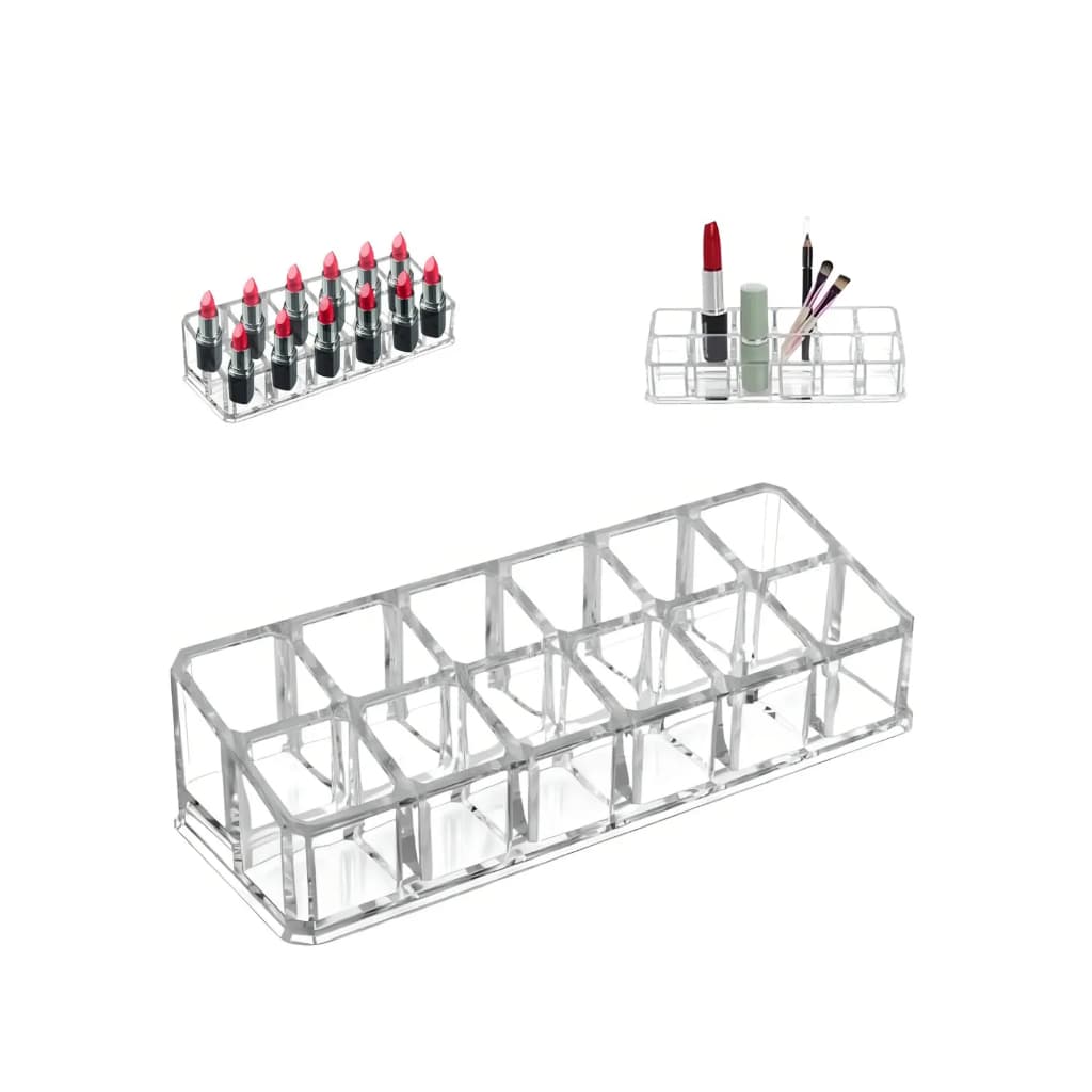 Organizador De Batons E Cosméticos Make Acrílico 12 Divisões