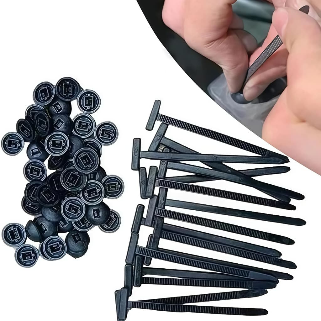 Enforca-gato 100PCS Preto，Abraçadeira de Nylon Autotravante UV，Organizador de Cabos para Casa e Carro