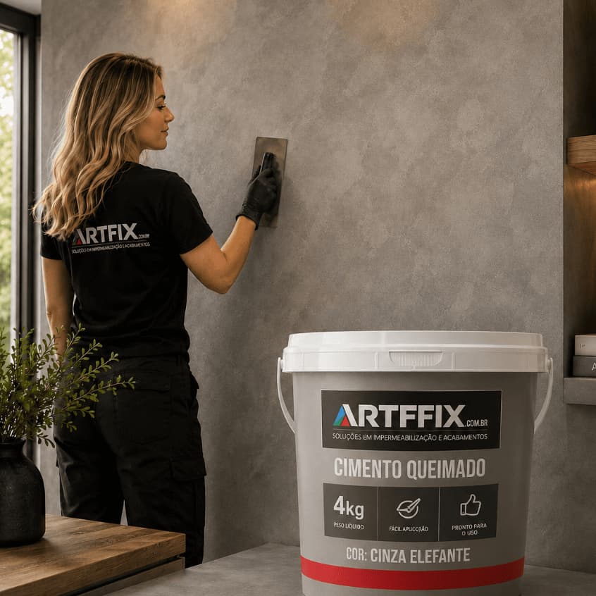 Tinta Cimento Queimado 4 Kilos Solução Rápida para Paredes Modernas Cinza Elefante