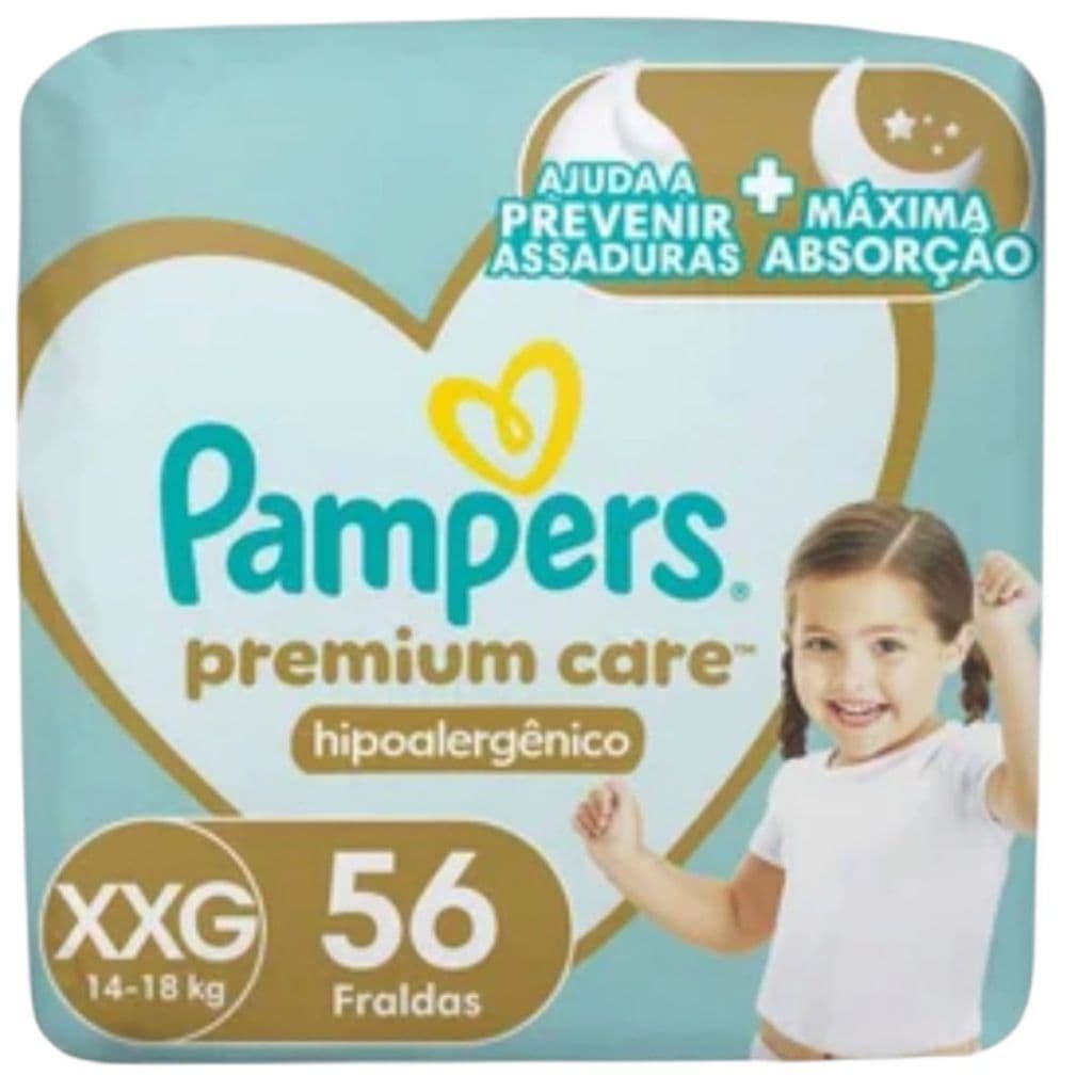 Fralda Pampers Premium Care XXG 56 Unidades