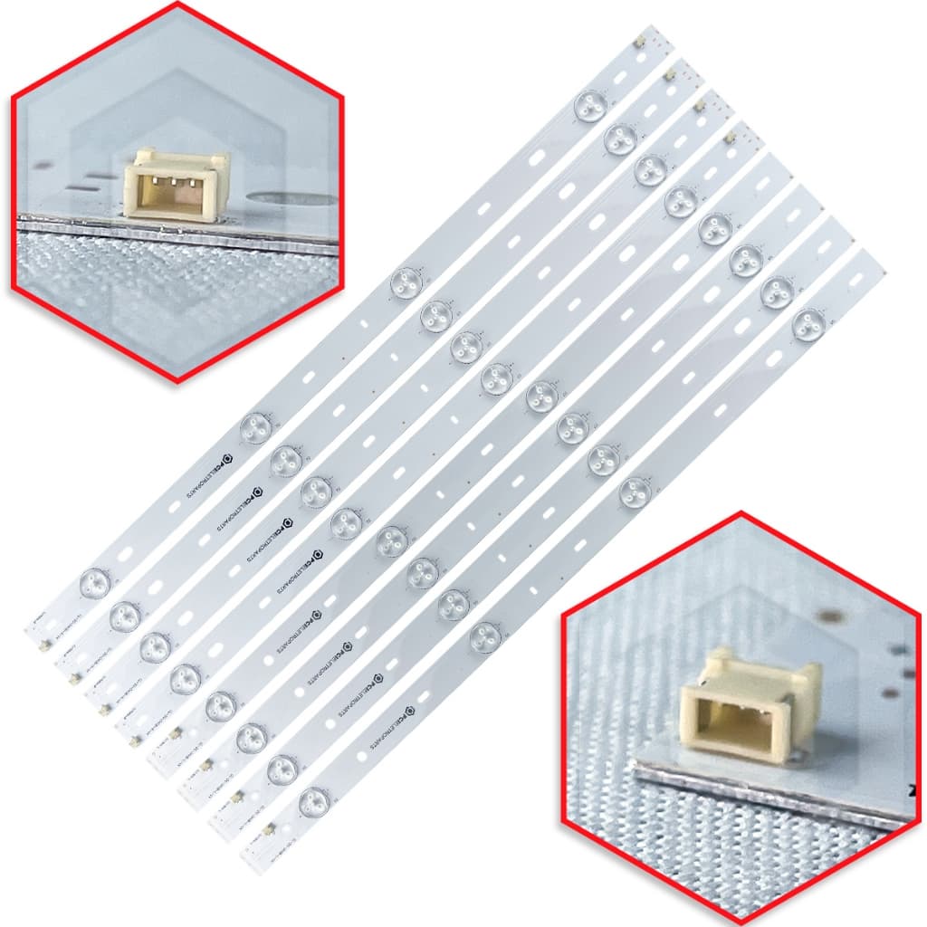 Kit Com 8 Barras de Led 50PFG4109 3088H para TV
