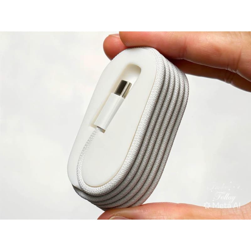 Organizador de Cabo USB Enrolador Tipo C Lightning Portátil Anti Embaraço Branco