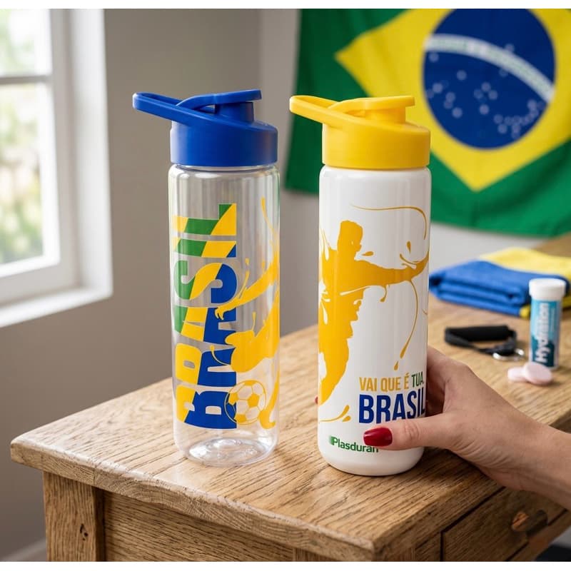 Garrafa de Água Lançamento! Garrafa Plasduran Brasil – Edição Limitada para Torcedores oferta modelo enviado aleatório