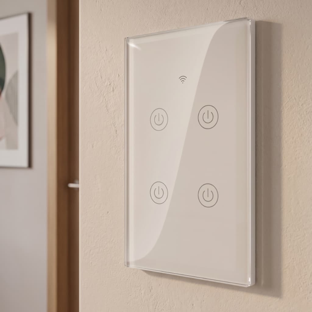 Interruptor Inteligente Tuya Touch WiFi 4 Teclas T4US