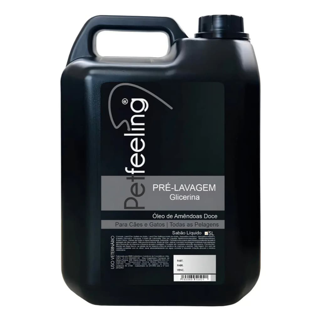 Shampoo Pré-Lavagem Pet 5L Óleo Amêndoas Cão Gato Petfeeling