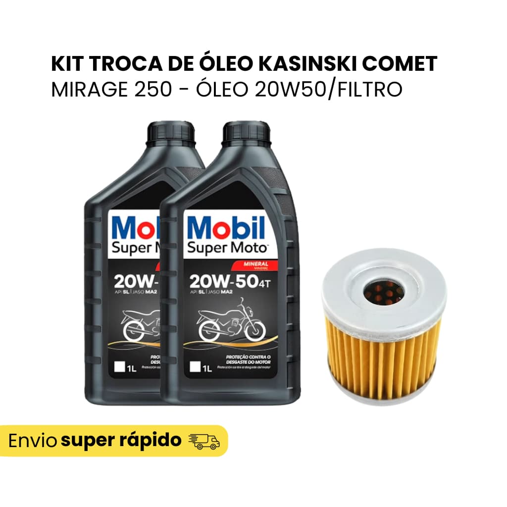Kit Troca Óleo Kasinski Comet / Mirage 250 Óleo + Filtro