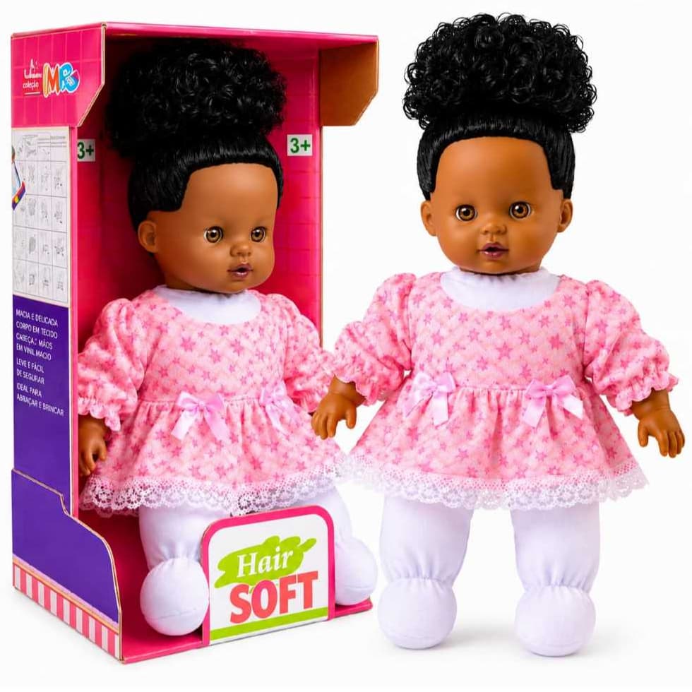 Boneca Negra Soft Corpo de Pano Super Macia -Envio Imediato -