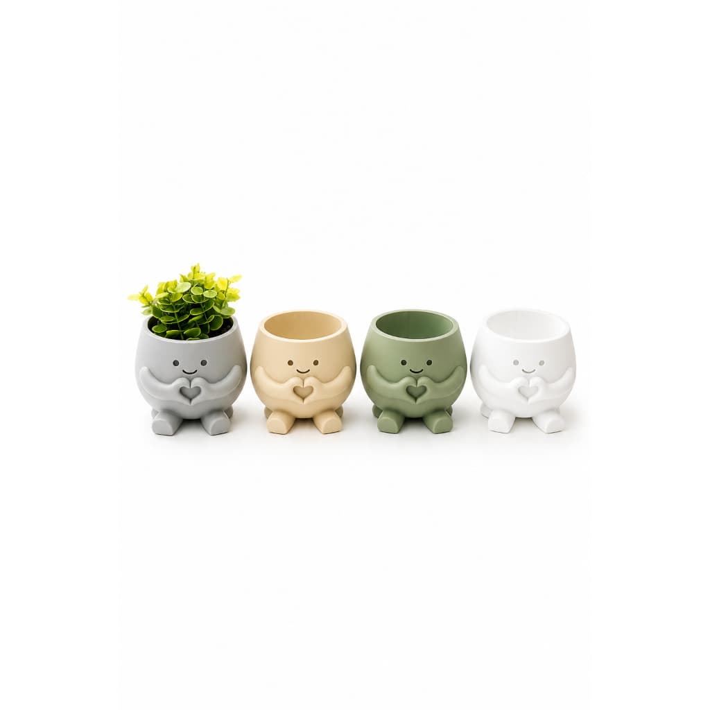 Vaso Decorativo Cute com Coração para Suculentas/ Plantas Artificias
