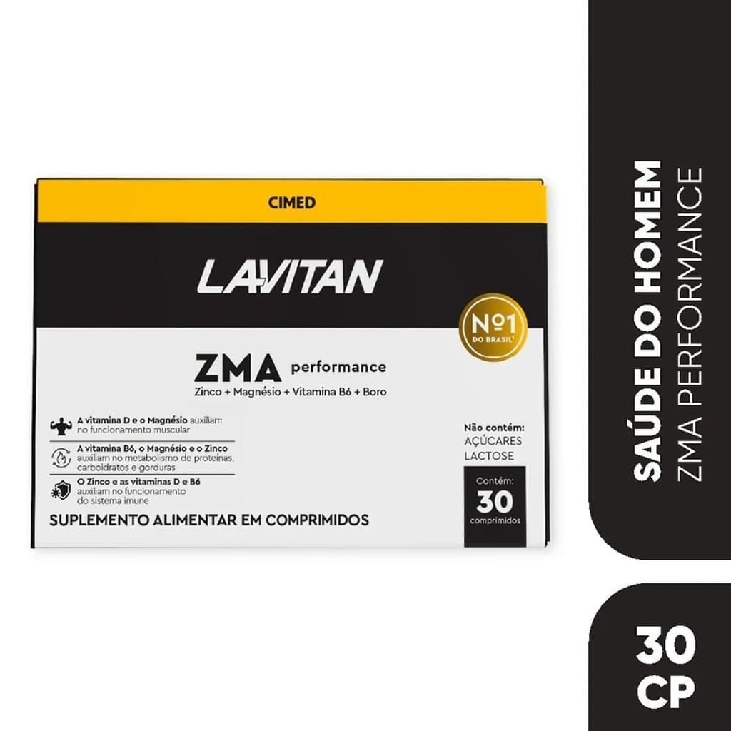 Suplemento Lavitan ZMA Performance 30 Comprimidos antigo Lavitan Testo