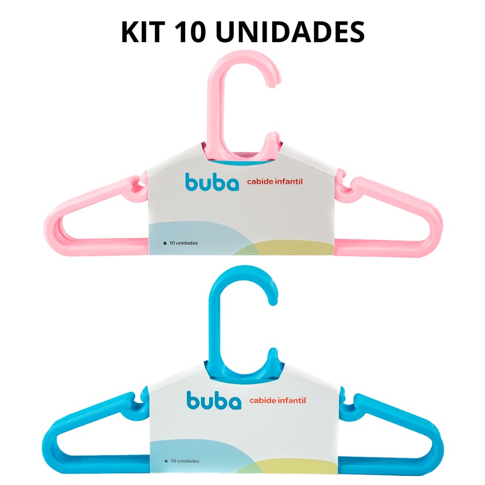 Kit 10 Cabides Infantil Buba Várias Cores