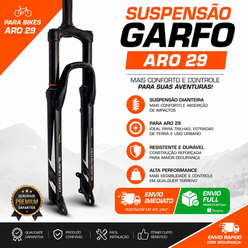 Suspensão Garfo Aro 29 Aço Ahead Set Mola 28.6mm Bike Mtb Grau Bicicleta