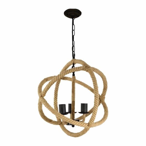 Luminária Pendente Corda 3 Lâmpadas Rope Rustico 400