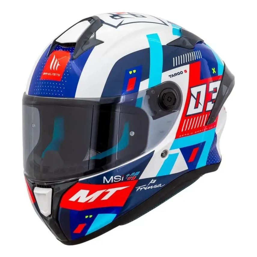 Capacete MT Helmets Targo S Sergio Garcia 2024 D7 Gloss Brilho Tamanho 56 Fechado Esportivo