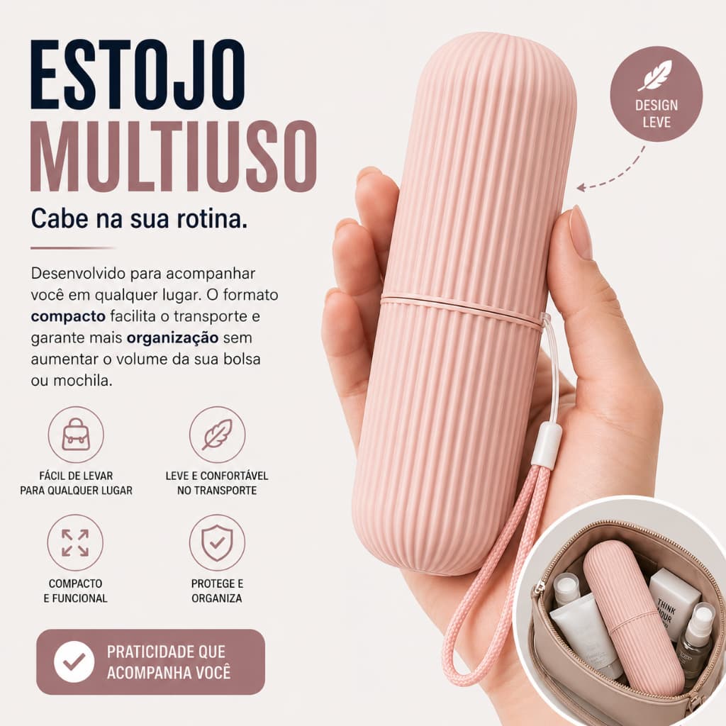 Porta Escova de Dente Lápis Maquiagem Multiuso e Organizador Prático para Escola Trabalho