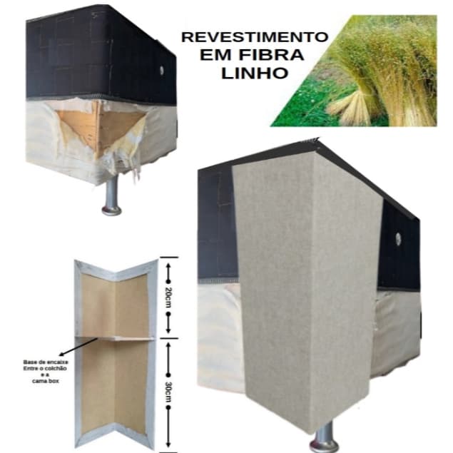 Arranhador Gato para Cama box e Colchão Revestimento em Fibra Linho Natural sem cola quimica