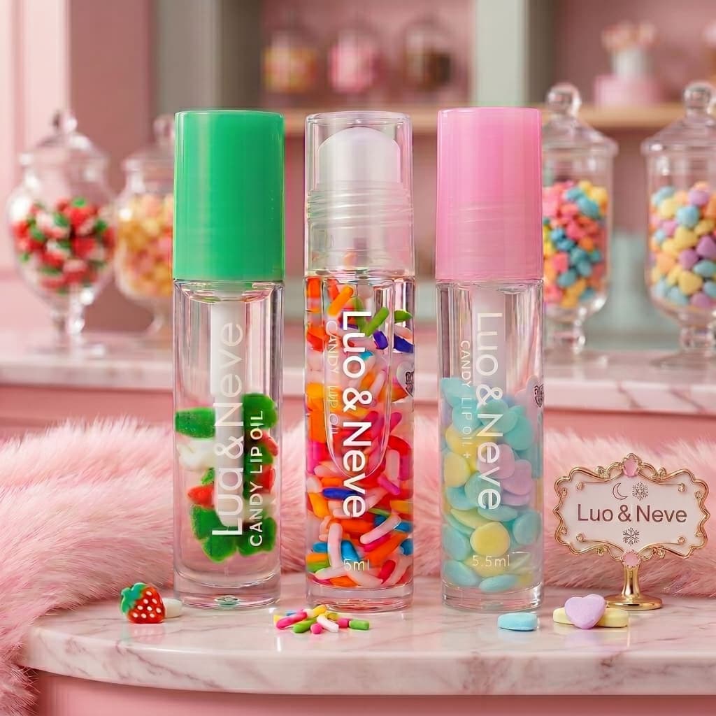Brilho Labial hidratante Lip Oil Lua & Neve Candy | Lábios Macios e delicados | docinhos Decorativos