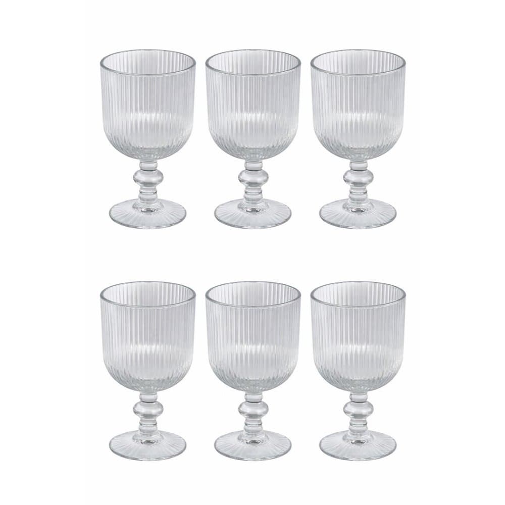 Jogo 6 Taças de Vidro 380ml Transparente Água Suco Drinks Mesa Posta Elegante Premium