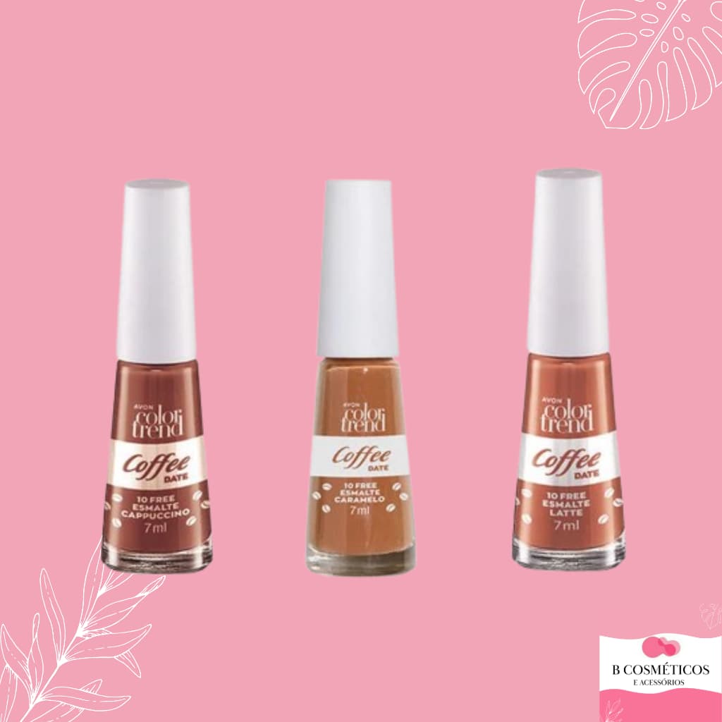 Kit Esmalte Coleção Coffee Date/café Avon color trend 3 ou 4 unidades