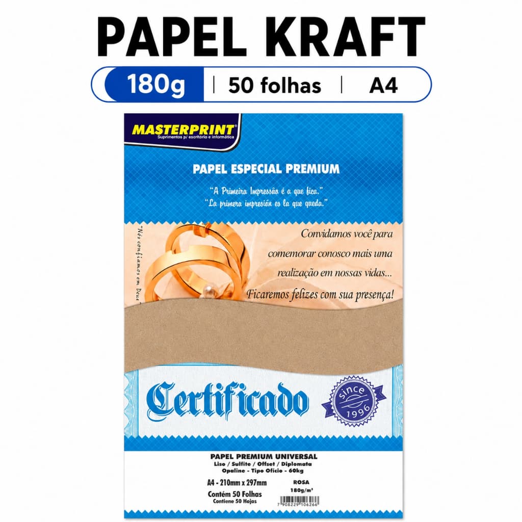 Papel Kraft A4 180g - Resistente e Ideal para Artesanato Papel pardo Papel marrom