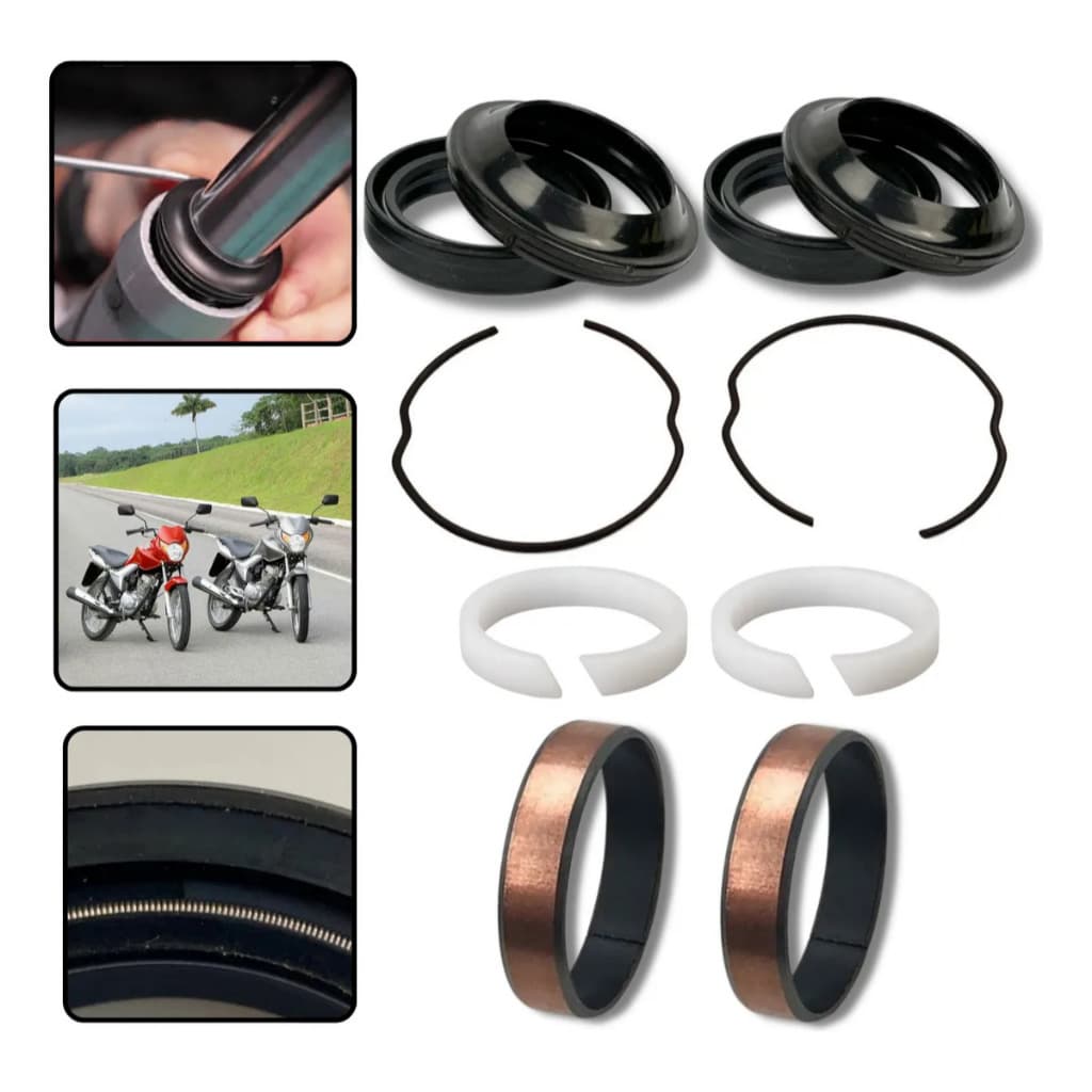 Kit Retentor Garfo Bucha Trava Anel Bengala Titan 150 160 Fan 150 160 Moto Honda