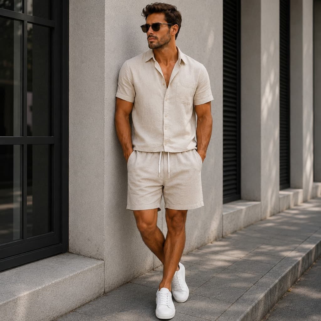 Kit Com 3 Shorts De Linho Masculino Mauricinho 3 Bolsos Premium Moda Adulto Homem