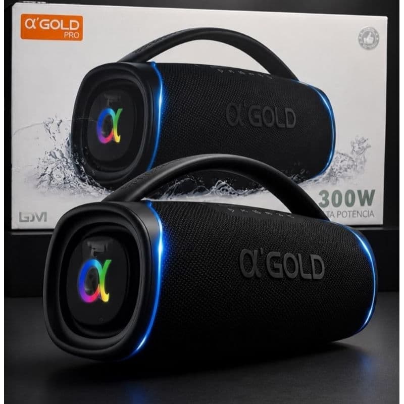 mega Caixa De Som Portati potente l A'gold Sm46 300w rms Bluetooth rádio pendrave Super Potente (kd889) Preto