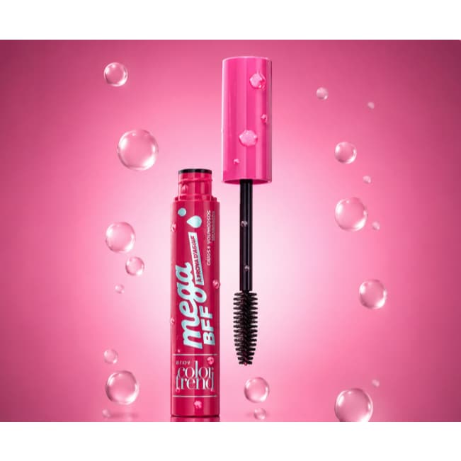 Máscara de Cílios Avon Color Trend Mega BFF Preta Volume Perfeito Resistente à Água
