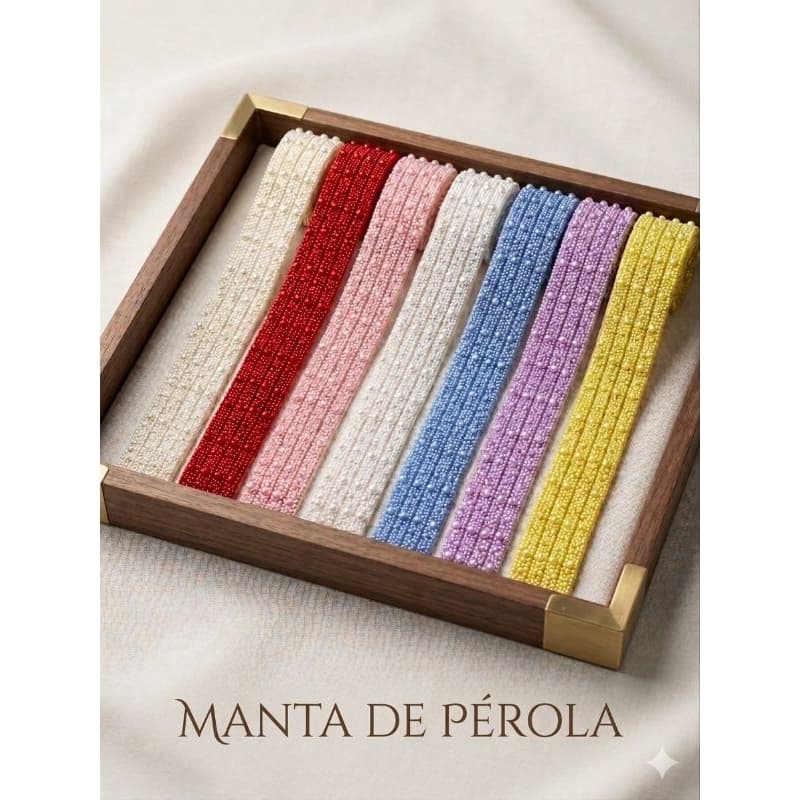 Manta de Pérola Termocolante Premium alto Luxo 24x40cm Para Laços e Tiaras